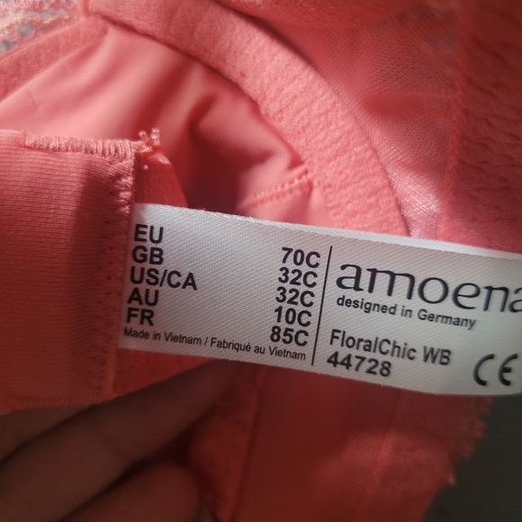 Amoena Pink Lacy Bra Size NWT - Picture 3 of 4